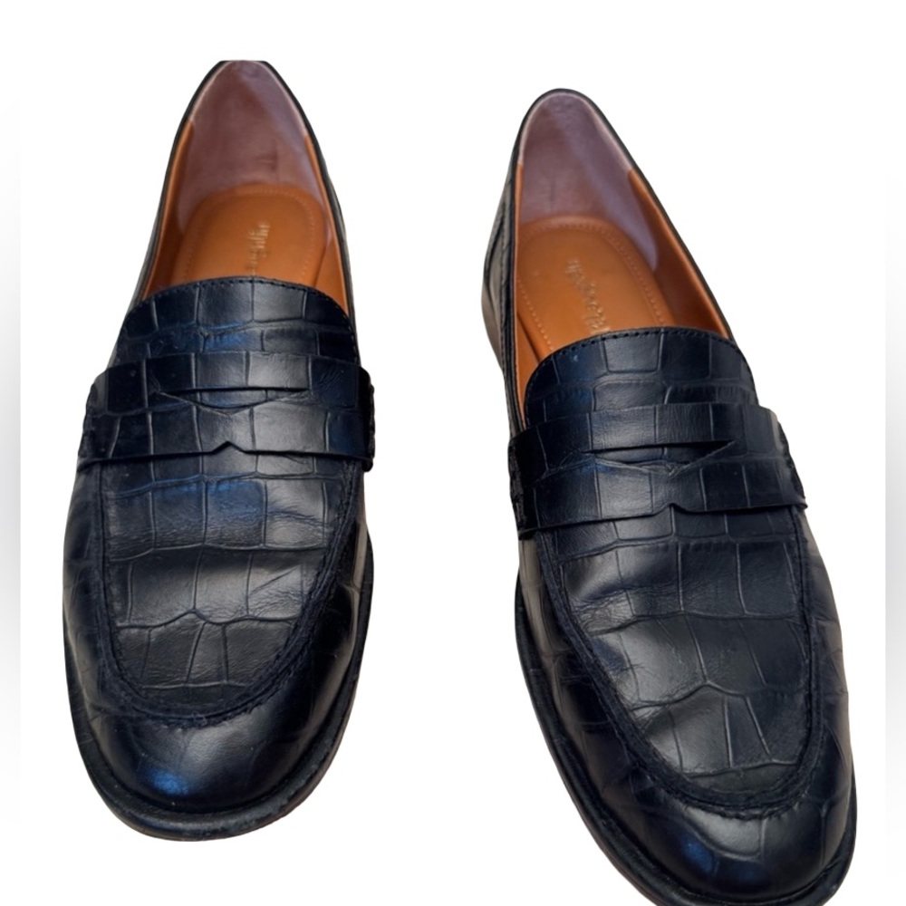 J. McLaughlin Men’s Black Oscar Croc pattern Loafers